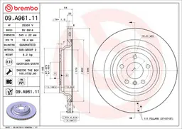 Mercedes W166 Arka Fren Diski 345mm | BREMBO 09A96111