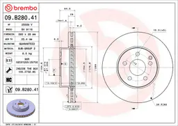 Mercedes C Serisi W204 C 250 Ön Fren Diski Havalandırmalı | BREMBO 09B28041