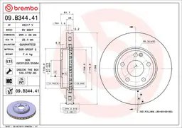 Mercedes B Serisi W246 B 160 Ön Fren Diski Havalandırmalı | BREMBO 09B34441