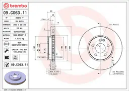 Mercedes Vito Serisi W447 111 CDI Ön Fren Diski Havalandırmalı | BREMBO 09C06311