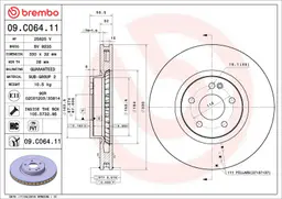 Mercedes Vito Serisi W447 250 CDI Ön Fren Diski Havalandırmalı | BREMBO 09C06411