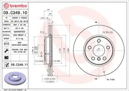 BMW 2 Serisi F45 Active Tourer 218 d Ön Fren Diski Havalandırmalı | BREMBO 09C34911