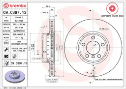 BMW 1 Serisi F20 116 d Ön Fren Diski Havalandırmalı | BREMBO 09C39713