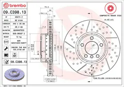 BMW 1 Serisi F20 114 d Ön Fren Diski Havalandırmalı | BREMBO 09C39813
