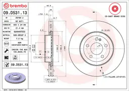 Mercedes E Serisi W213 E 300 e 4-matic Arka Fren Diski Havalandırmalı | BREMBO 09D53113