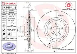 BMW 5 Serisi F90 540 i Mild-Hybrid xDrive Arka Fren Diski Havalandırmalı | BREMBO 09D90113