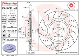 BMW 5 Serisi F90 518 d Sol arka Fren Diski Havalandırmalı | BREMBO 09D90123