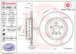 BMW 5 Serisi F90 520 d Mild-Hybrid Arka Fren Diski Havalandırmalı | BREMBO 09D90213