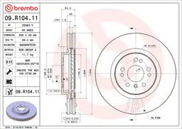 Mercedes R Serisi W251 R 350 CGI 4-matic Ön Fren Diski Havalandırmalı | BREMBO 09R10411