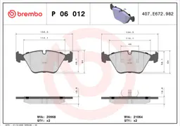 BMW 5 Serisi E34 M5 Ön Fren Balatası | BREMBO P06012