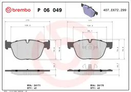 BMW X5 Serisi E70 3.0 d Ön Fren Balatası | BREMBO P06049