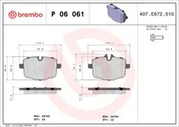 BMW 3 Serisi G80 M3 Arka Fren Balatası | BREMBO P06061