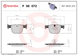 BMW 3 Serisi F30 330 d Arka Fren Balatası | BREMBO P06072
