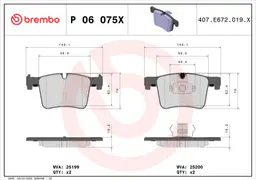 BMW 1 Serisi F20 120 d xDrive Ön Fren Balatası Xtra | BREMBO P06075X