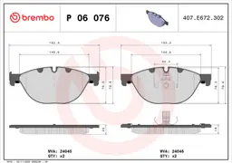 BMW 5 Serisi F07 520 d Ön Fren Balatası | BREMBO P06076