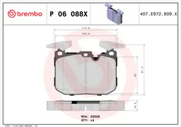 BMW 1 Serisi F20 M 140 i Ön Fren Balatası Xtra | BREMBO P06088X