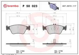 Mercedes E Serisi W210 E 230 Ön Fren Balatası | BREMBO P50023