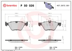 Mercedes E Serisi W210 E 420 Ön Fren Balatası | BREMBO P50026