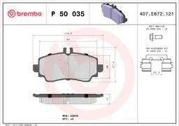 Mercedes A Serisi W168 A 190 Ön Fren Balatası | BREMBO P50035