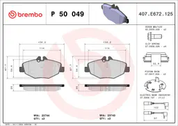 Mercedes E Serisi W211 E 280 T CDI Ön Fren Balatası | BREMBO P50049