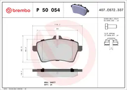 Mercedes A Serisi W169 A 160 CDI Ön Fren Balatası | BREMBO P50054