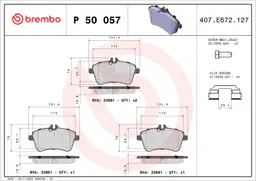 Mercedes A Serisi W169 A 200 CDI Ön Fren Balatası | BREMBO P50057
