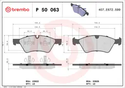 Mercedes E Serisi W211 E 320 CDI 4-matic Ön Fren Balatası | BREMBO P50063