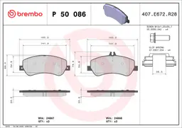 Mercedes GLK Serisi X204 200 CDI Ön Fren Balatası | BREMBO P50086