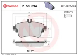 Mercedes B Serisi W246 B 220 CDI / d 4-matic Ön Fren Balatası | BREMBO P50094