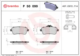 Mercedes GL Serisi X166 GL 500 4-matic Arka Fren Balatası | BREMBO P50099