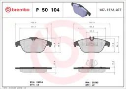 Mercedes C Serisi W204 C 350 4-matic Arka Fren Balatası | BREMBO P50104