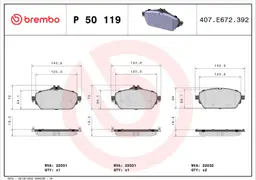 Mercedes C Serisi W205 C 200 EQ Boost Ön Fren Balatası | BREMBO P50119