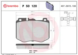 Mercedes C Serisi W205 C 250 d Ön Fren Balatası | BREMBO P50120