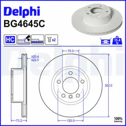 BMW 1 Serisi F20 2012-2017 Fren Diski Ön Takım | DELPHI BG4645C