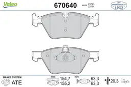 BMW 1 Serisi E81 2007-2011 Fren Balatası Ön | VALEO 670640