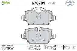 BMW 3 Serisi E90 2004-2012 Fren Balatası Arka | VALEO 670701