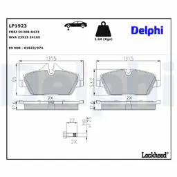 BMW 3 Serisi E90 2004-2012 Fren Balatası Ön | DELPHI LP2186