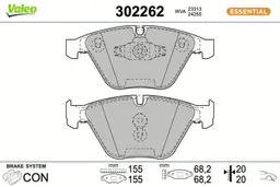 BMW 3 Serisi E90/E91/E92/E93 2005 Fren Balatası Ön | VALEO 671027