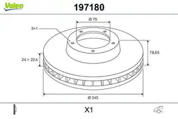 BMW X5 Serisi F15 Arka Fren Diski | VALEO 197180