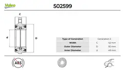 Mercedes C Serisi W204 Arka Teker Rulmanı Seti | VALEO 502599