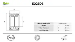 BMW 1 Serisi E81 Arka Teker Rulmanı Seti | VALEO 502606