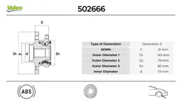 BMW 5 Serisi E60 Ön Teker Rulmanı Seti | VALEO 502666