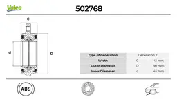 BMW 4 Serisi F32 Arka Teker Rulmanı Seti | VALEO 502768
