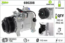 BMW 3 Serisi F80 N20 Klima Kompresörü | VALEO 690208