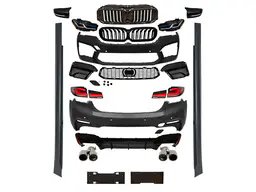 BMW 5 Serisi G30 2016-2018 Gövde Kiti [DONUSUM => F90-LCI] Park Sensörlü:Ön ve Arka, Dörtlü Egzoz Çıkışlı Egzoz Uçlu, Marşpiyelli, Panjururlu, Far/Stop, Ayna Kapakları | WENDER BA2302200