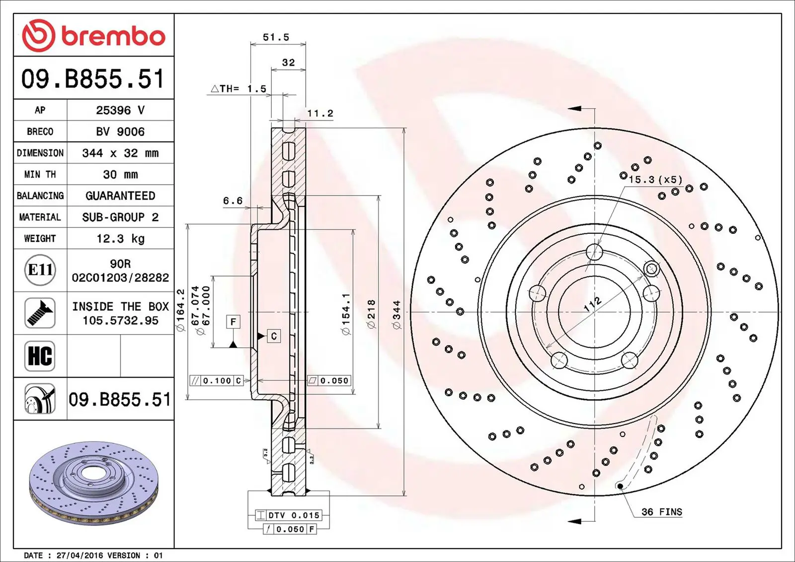 Mercedes CLS Serisi W218 CLS 350 Ön Fren Diski Havalandırmalı | BREMBO 09B85551