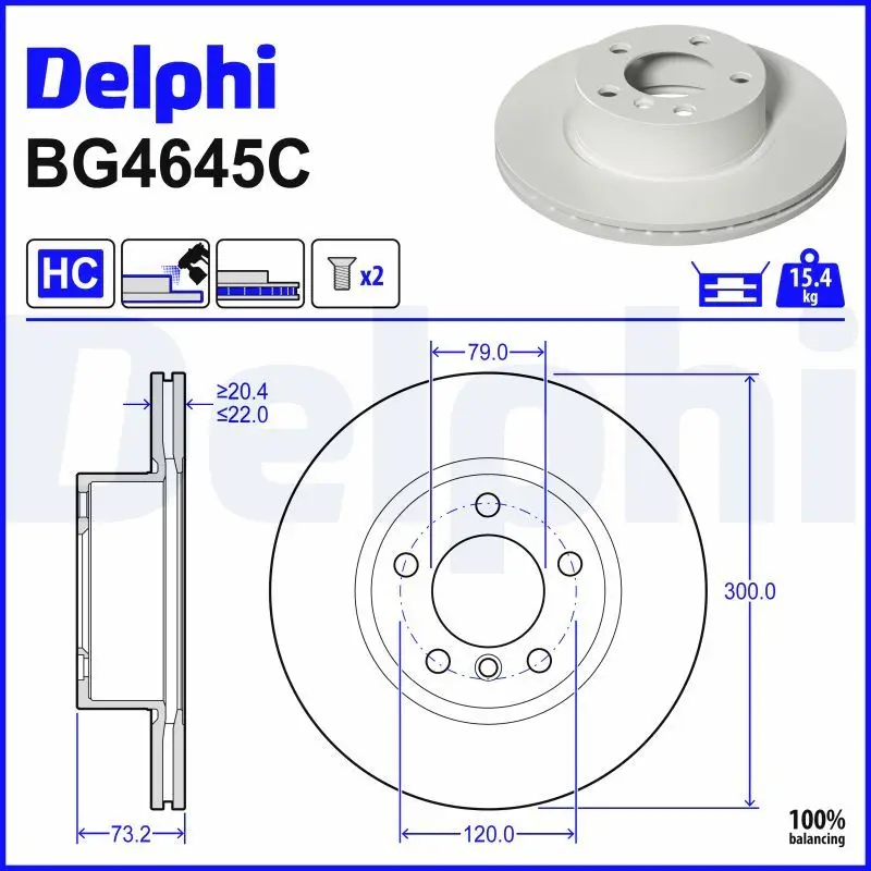 BMW 1 Serisi F20 2012-2017 Fren Diski Ön Takım | DELPHI BG4645C