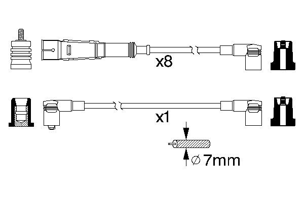 Mercedes W126 380SEC M116 Buji Kablosu | BOSCH 0986356334
