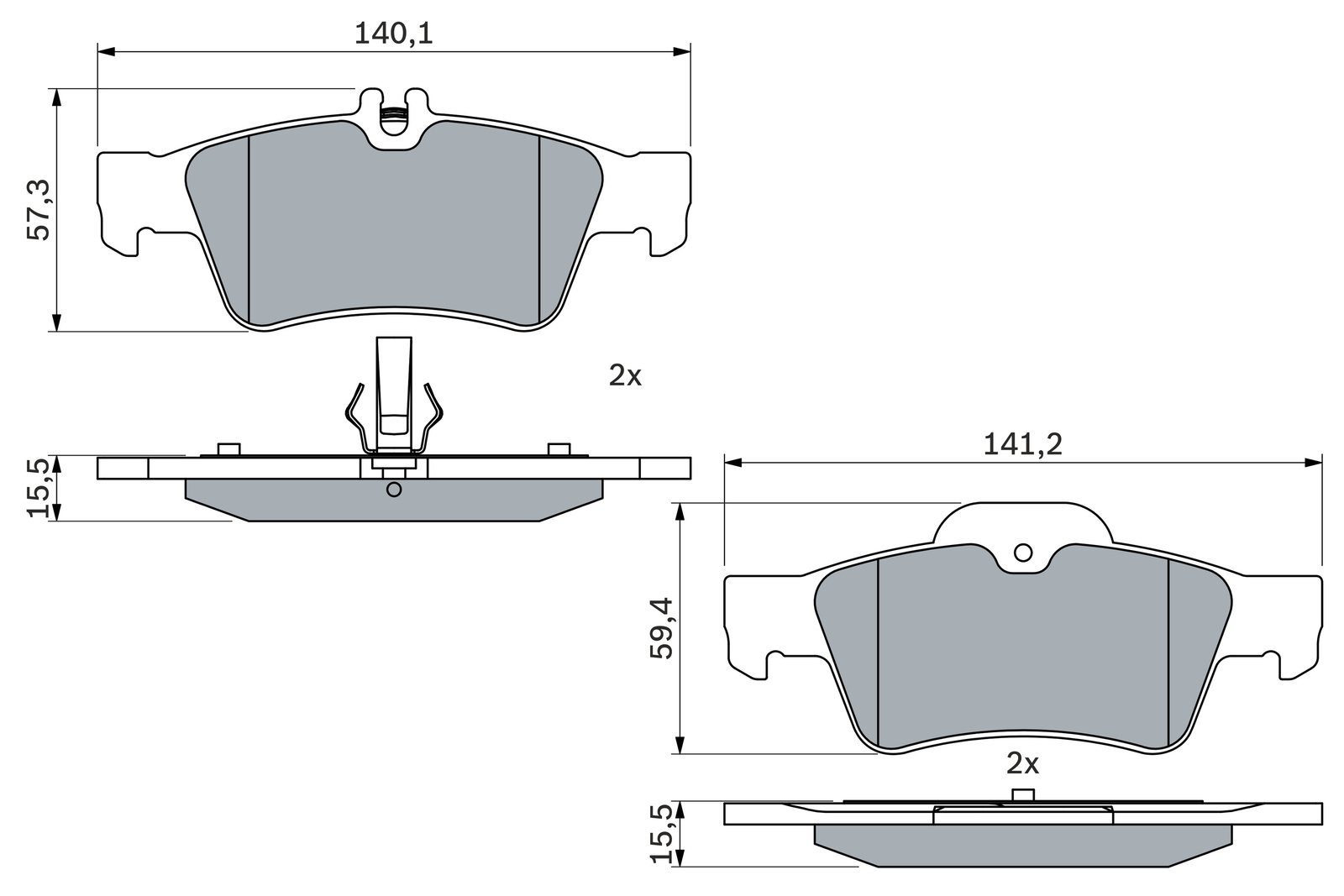 Mercedes W213 E 200L Fren Balatası Arka | BOSCH 0986424699