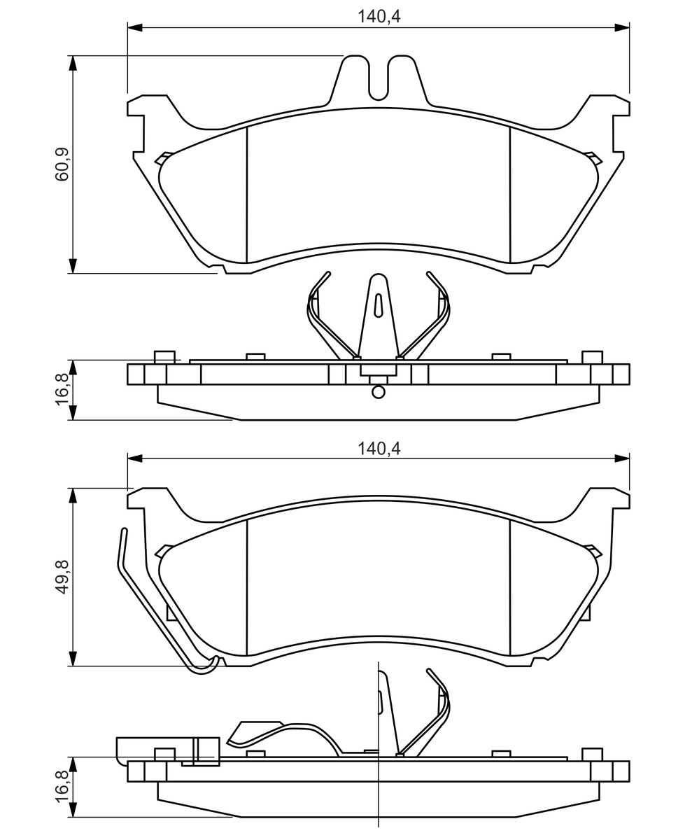 Mercedes W163 ML Fren Balatası Arka | BOSCH 0986424708